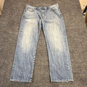 Lucky Brand 181 Relaxed Straight Jeans Mens 40x30 Light Wash Blue Denim 7M11625